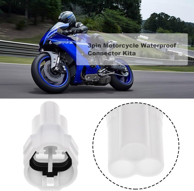 SING F LTD 2 Sets 3Pin Motorcycle Connector Kit Compatible with Sumitomo Plug Compatible with Yamaha Compatible with Kawasaki 3 Pin Way Male Female Automotive Connector - Image 2